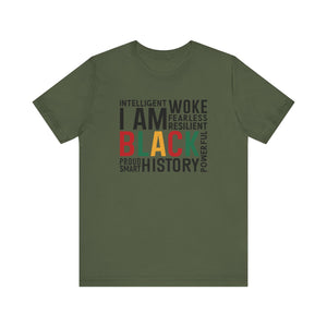 Empowering Black History Unisex Tee - WOKE, INTELLIGENT, RESILIENT