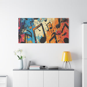 Vibrant Music Note Canvas Art - Colorful Stretched Wall Decor