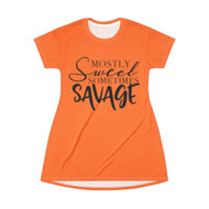 T-Shirt Dress (AOP) - Savage