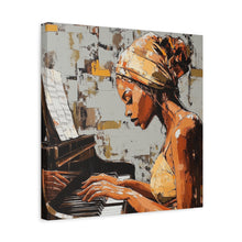 Load image into Gallery viewer, Piano Art Canvas Wall Decor, Inspirational Home Art, Music Lover Gift, Black Woman Artwork, Modern Art Print
