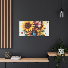 Load image into Gallery viewer, Vibrant Floral Canvas Wall Art, Butterfly Decor
