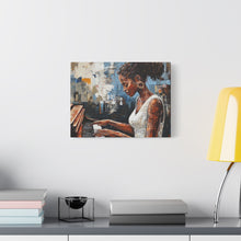 Load image into Gallery viewer, Piano Woman Canvas Art, Stylish Modern Decor, Gift for Music Lovers, Home Wall Art, Unique Artistic Playroom Decor
