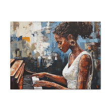 Load image into Gallery viewer, Piano Woman Canvas Art, Stylish Modern Decor, Gift for Music Lovers, Home Wall Art, Unique Artistic Playroom Decor
