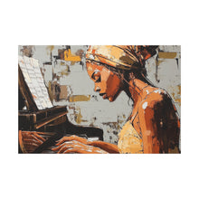 Load image into Gallery viewer, Piano Art Canvas Wall Decor, Inspirational Home Art, Music Lover Gift, Black Woman Artwork, Modern Art Print

