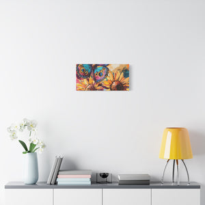 Colorful Butterfly and Sunflowers Canvas Art, Nature Wall Decor, Flower Artwork, Gift for Home, Boho Decor, Vibrant Art Print