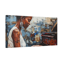 Load image into Gallery viewer, Canvas Wall Art, Piano Woman Artwork, Living Room Decor, Music Lover Gift, Black Artist Print, Home Office Decoration
