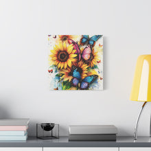 Load image into Gallery viewer, Vibrant Floral Canvas Wall Art, Butterfly Decor

