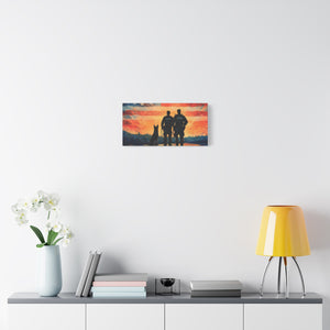 Patriotic Canvas Print - Heroes and Their Dogs - Perfect for Veterans Day and Memorial Day