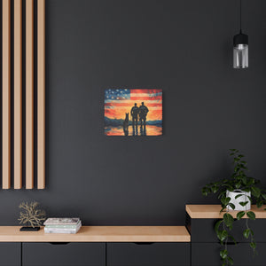 Patriotic Canvas Print - Heroes and Their Dogs - Perfect for Veterans Day and Memorial Day
