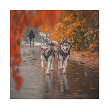 Load image into Gallery viewer, Husky Wall Art Canvas - Autumn Vibes Home Decor
