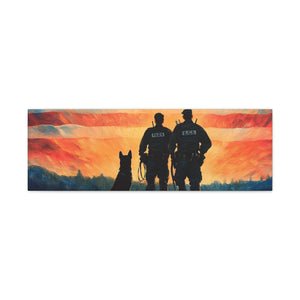 Patriotic Canvas Print - Heroes and Their Dogs - Perfect for Veterans Day and Memorial Day