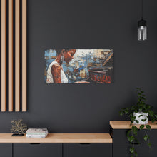 Load image into Gallery viewer, Canvas Wall Art, Piano Woman Artwork, Living Room Decor, Music Lover Gift, Black Artist Print, Home Office Decoration
