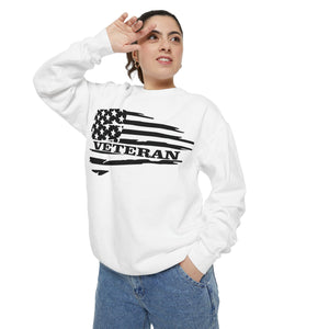 Veteran Flag Unisex Garment-Dyed Sweatshirt - Comfortable Tribute for Heroes