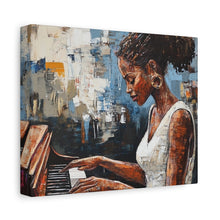 Load image into Gallery viewer, Piano Woman Canvas Art, Stylish Modern Decor, Gift for Music Lovers, Home Wall Art, Unique Artistic Playroom Decor
