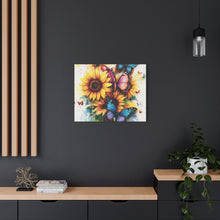 Load image into Gallery viewer, Vibrant Floral Canvas Wall Art, Butterfly Decor
