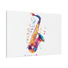 Load image into Gallery viewer, Vibrant Saxophone Canvas Wall Art - Perfect for Music Lovers
