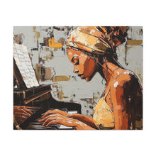 Load image into Gallery viewer, Piano Art Canvas Wall Decor, Inspirational Home Art, Music Lover Gift, Black Woman Artwork, Modern Art Print
