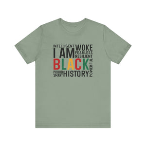 Empowering Black History Unisex Tee - WOKE, INTELLIGENT, RESILIENT