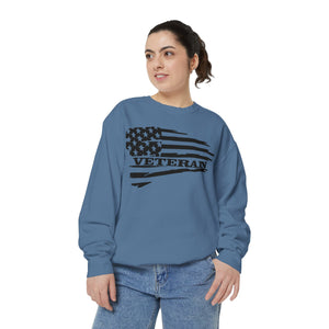 Veteran Flag Unisex Garment-Dyed Sweatshirt - Comfortable Tribute for Heroes