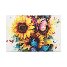 Load image into Gallery viewer, Vibrant Floral Canvas Wall Art, Butterfly Decor

