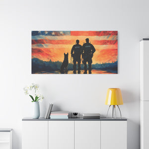Patriotic Canvas Print - Heroes and Their Dogs - Perfect for Veterans Day and Memorial Day