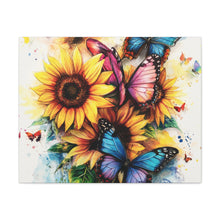 Load image into Gallery viewer, Vibrant Floral Canvas Wall Art, Butterfly Decor
