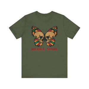 Vintage Rebel Soul Butterfly Tee - Unisex Jersey Short Sleeve Shirt