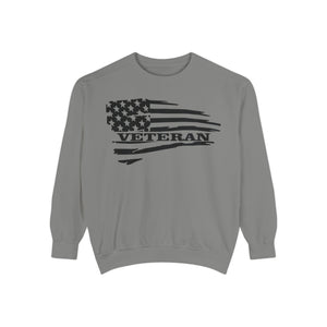 Veteran Flag Unisex Garment-Dyed Sweatshirt - Comfortable Tribute for Heroes