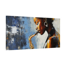 Load image into Gallery viewer, Saxophone Art Canvas, Music Lover Decor, Jazz Wall Art, Unique Gift for Musicians, Home Office Decoration, Inspirational Artwork
