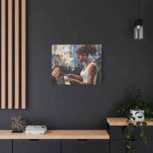 Load image into Gallery viewer, Piano Woman Canvas Art, Stylish Modern Decor, Gift for Music Lovers, Home Wall Art, Unique Artistic Playroom Decor
