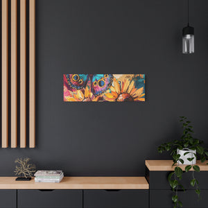Colorful Butterfly and Sunflowers Canvas Art, Nature Wall Decor, Flower Artwork, Gift for Home, Boho Decor, Vibrant Art Print