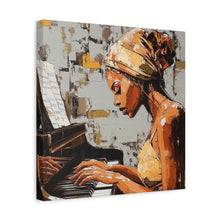 Load image into Gallery viewer, Piano Art Canvas Wall Decor, Inspirational Home Art, Music Lover Gift, Black Woman Artwork, Modern Art Print
