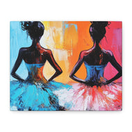 Dancing Ballerinas Canvas Wall Art, Colorful Abstract Ballet Painting, Girls Room Decor, Gift for Dance Lovers, Modern Art