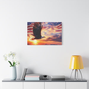 Eagle Sunset Canvas Wall Art - Patriotic Home Decor