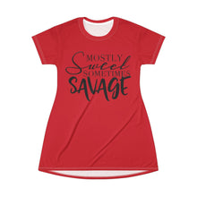 Load image into Gallery viewer, T-Shirt Dress (AOP) - Savage
