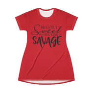T-Shirt Dress (AOP) - Savage
