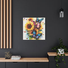 Load image into Gallery viewer, Vibrant Floral Canvas Wall Art, Butterfly Decor
