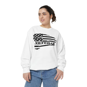 Veteran Flag Unisex Garment-Dyed Sweatshirt - Comfortable Tribute for Heroes