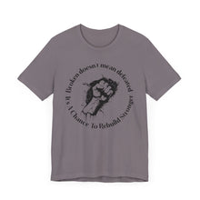 Load image into Gallery viewer, Empowering Unisex Jersey Tee - 'Broken Doesn’t Mean Defeated'
