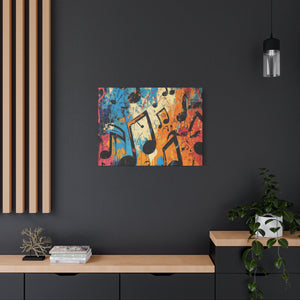 Vibrant Music Note Canvas Art - Colorful Stretched Wall Decor