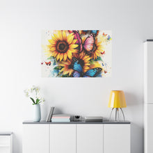 Load image into Gallery viewer, Vibrant Floral Canvas Wall Art, Butterfly Decor
