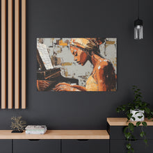 Load image into Gallery viewer, Piano Art Canvas Wall Decor, Inspirational Home Art, Music Lover Gift, Black Woman Artwork, Modern Art Print
