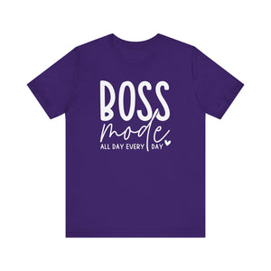 Boss Mode Unisex Jersey Tee - Motivational Short Sleeve Shirt for Entrepreneurs