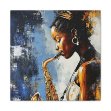Load image into Gallery viewer, Saxophone Art Canvas, Music Lover Decor, Jazz Wall Art, Unique Gift for Musicians, Home Office Decoration, Inspirational Artwork
