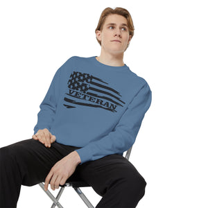 Veteran Flag Unisex Garment-Dyed Sweatshirt - Comfortable Tribute for Heroes