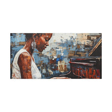 Load image into Gallery viewer, Canvas Wall Art, Piano Woman Artwork, Living Room Decor, Music Lover Gift, Black Artist Print, Home Office Decoration
