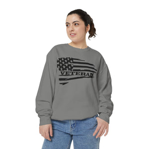 Veteran Flag Unisex Garment-Dyed Sweatshirt - Comfortable Tribute for Heroes