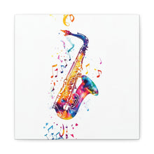Load image into Gallery viewer, Vibrant Saxophone Canvas Wall Art - Perfect for Music Lovers
