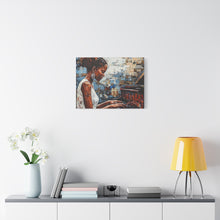 Load image into Gallery viewer, Canvas Wall Art, Piano Woman Artwork, Living Room Decor, Music Lover Gift, Black Artist Print, Home Office Decoration
