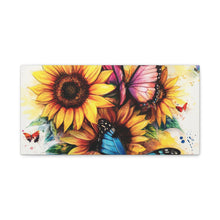 Load image into Gallery viewer, Vibrant Floral Canvas Wall Art, Butterfly Decor
